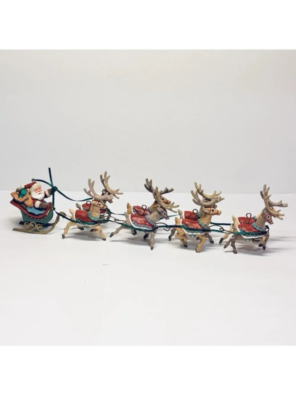 Hallmark Complete Santa And His Reindeer Collection Keepsake Ornaments 1992